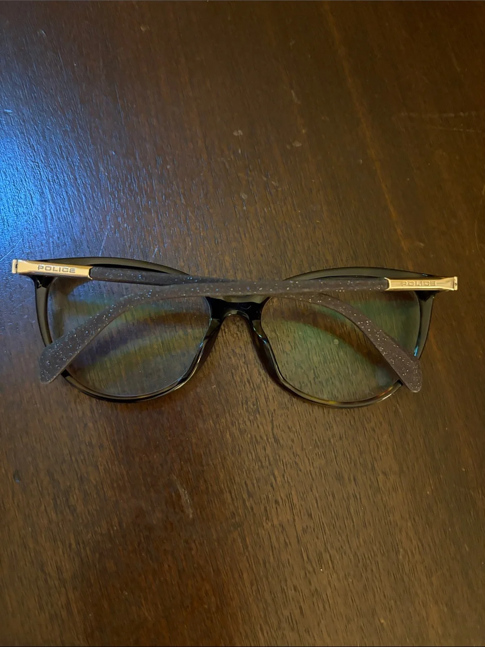 Police Women's Brown Jolie 3 Glasses with Gold Temple Trim sparkle collection